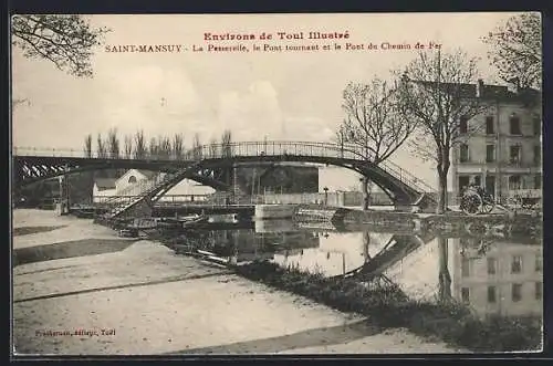 AK Saint-Mansuy, la Passerelle, le Pont tournat et le Pont du Chemin de Fer