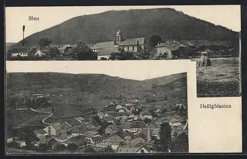 AK Saint-Blaise-la-Roche, Teilansicht und Ansicht vom Berg aus