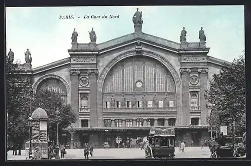 AK Paris, La gare du Nord, Partie am Bahnhof