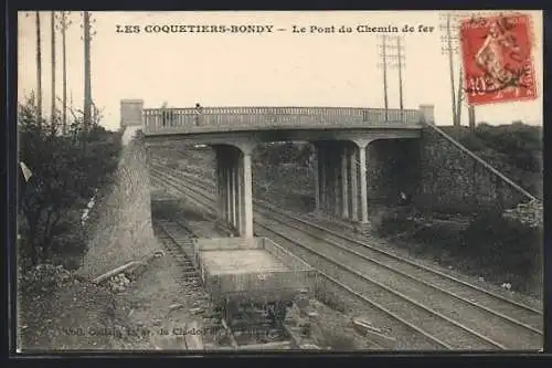 AK Les Coquetiers-Bondy, le pont du chemin de fer