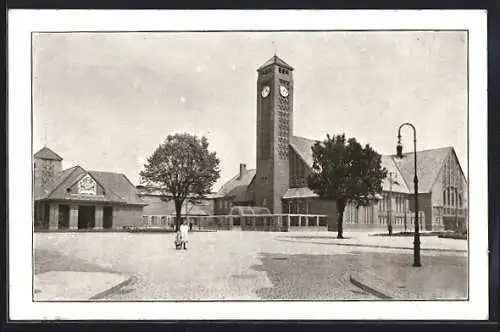 AK Oldenburg / O., Partie am Hauptbahnhof