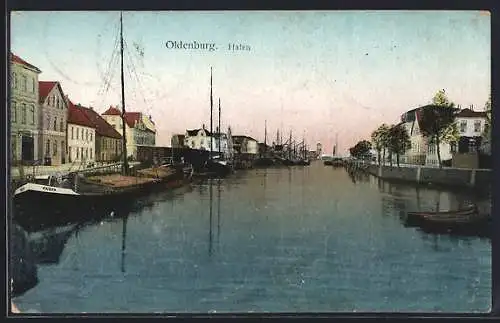 AK Oldenburg / Oldenburg, Schiffe am Hafen