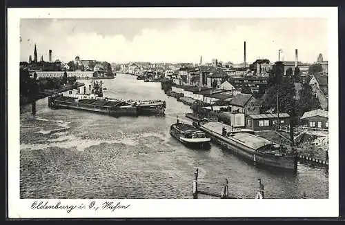 AK Oldenburg / O., Blick in den Hafen