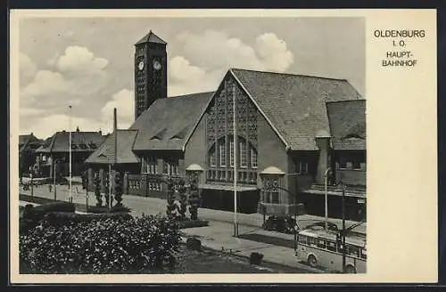 AK Oldenburg i. O., Blick auf den Hauptbahnhof