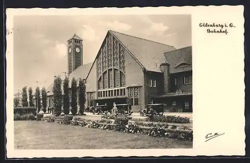 AK Oldenburg / O., Blick zum Bahnhof