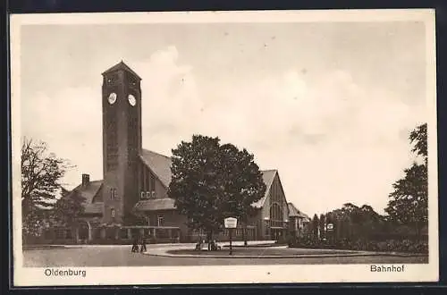AK Oldenburg / O., Blick zum Bahnhof