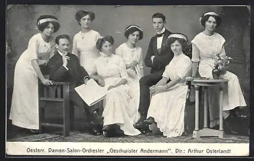 AK Oesterr. Damen-Salon-Orchester Geschwister Andermann