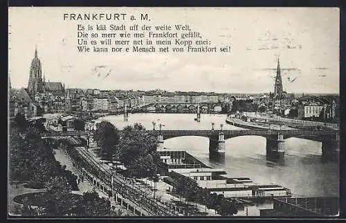 AK Frankfurt a. M., Teilansicht mit Kirche