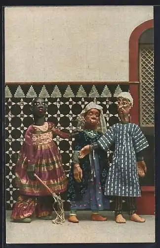AK Der betrogene Kadi, Szenenbild, Marionetten-Theater Münchner Künstler