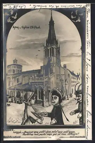 AK Lyon, Eglise St-Paul, Guignol, Spielszene