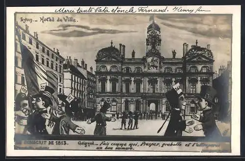 AK Lyon, Hotel de Ville, Guignol, Spielszene