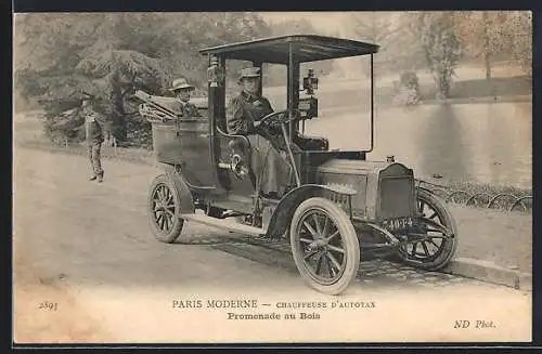 AK Paris, Chauffeuse d`Autotax, Promenade au Bois