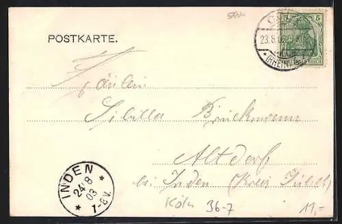 AK Köln a. Rh., 50. Generalversammlung der Katholiken Deutschlands 1903, Papst Pius X., Festhalle