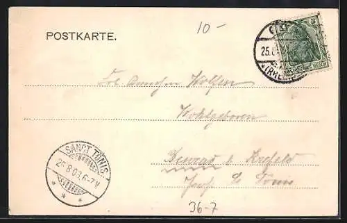 AK Köln a. Rh., 50. Generalversammlung der Katholiken Deutschlands 1903, Bahnhof, Hohenzollernring, Neues Theater