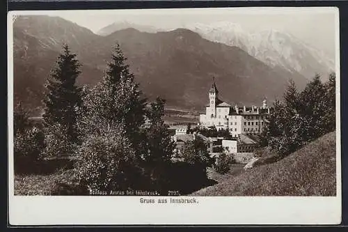 Foto-AK Fritz Gratl: Innsbruck, Blick zum Schloss Amras