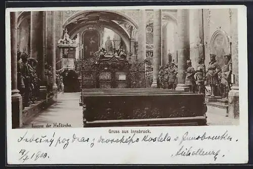 Foto-AK Fritz Gratl: Innsbruck, Inneres der Hofkirche