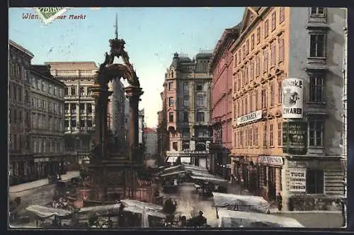 AK Wien, Neuer Markt mit Brunnen