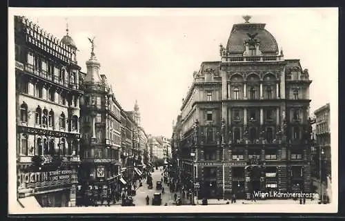 AK Wien, Kärntnerstrasse aus der Vogelschau