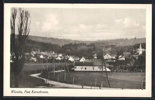 AK Würnitz /Karnabrunn, Ortsansicht mit Landstrasse