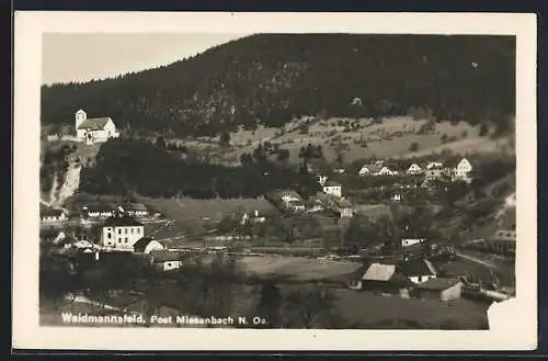 AK Waidmannsfeld /Miesenbach, Gesamtansicht aus der Vogelschau