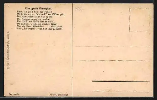 Künstler-AK Arthur Thiele: Hinter der Front, Eine grosse Kleinigkeit