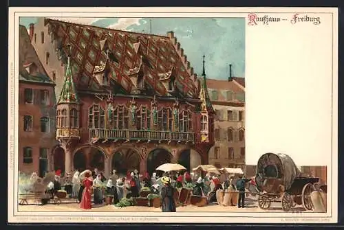 Künstler-AK Heinrich Kley: Rathaus in Freiburg