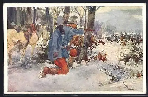 AK Rotes Kreuz Nr. 353: Als Dragoner Rubienjak vom 13. Dragonerregiment..., Kriegsfürsorge