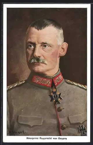 AK Kronprinz Rupprecht von Bayern, Portrait in Uniform