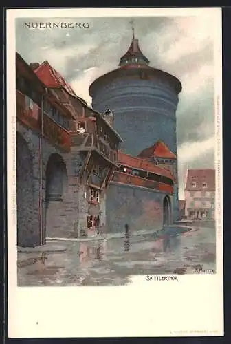 Künstler-AK Karl Mutter: Nürnberg, Am Spittlerthor