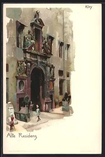 Künstler-AK Heinrich Kley: Eingang zur Alten Residenz