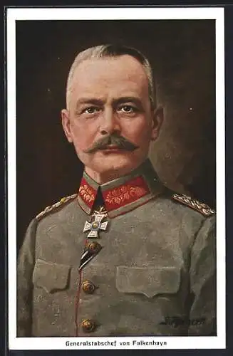 AK Generalstabschef von Falkenhayn mit Uniform