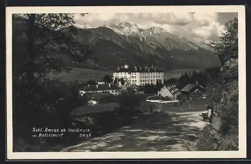 AK Innsbruck, Schloss Amras mit Bettelwurf