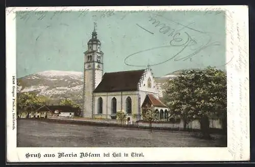 AK Maria Absam, Ansicht der Wallfahrtskirche