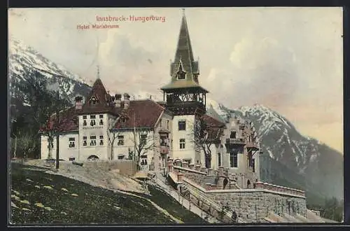 AK Innsbruck, Hungerburg, Hotel Mariabrunn