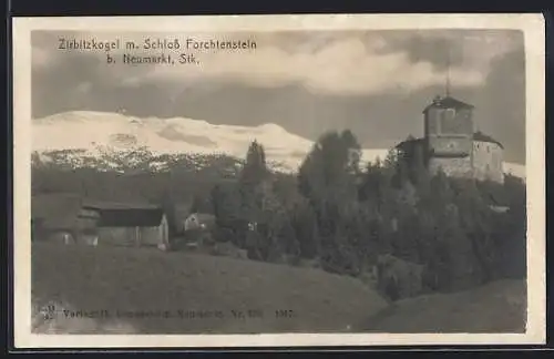 AK Neumarkt /Stmk., Zirbitzkogel mit Schloss Forchtenstein