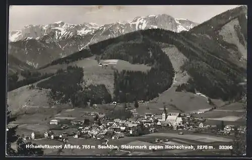 AK Aflenz /Steiermark, Totalansicht gegen Hochschwab