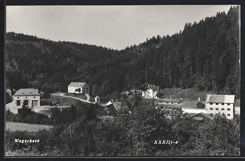 AK Mariazell, Wegscheid, Ortspanorama aus der Vogelschau