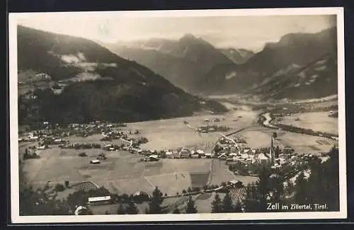 AK Zell im Zillertal, Gesamtansicht von oben