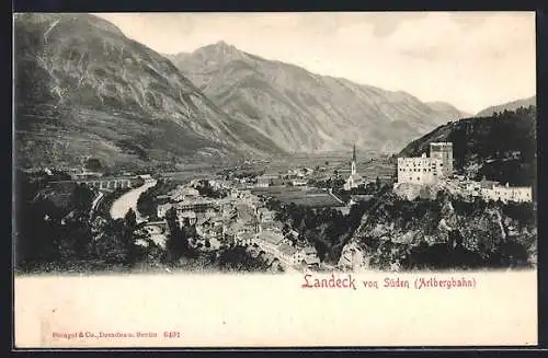 AK Landeck, Ortsansicht von Süden