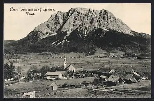 AK Lermoos, Teilansicht mit Zugspitze