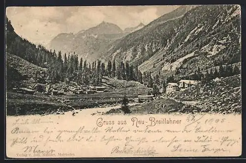 AK Ginzling /Zillertal, Neu-Breitlahner, Ortsansicht mit Bergblick
