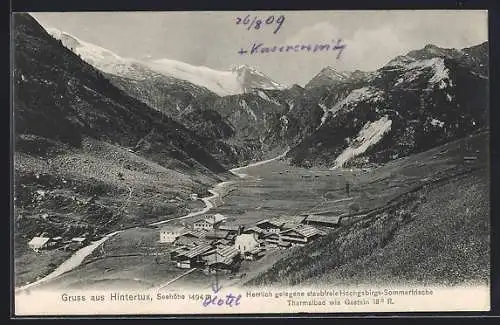 AK Hintertux, Ortsansicht vom Berg aus