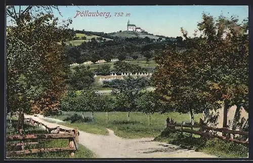 AK Pöllauberg, Ortsansicht von einer Landstrasse aus