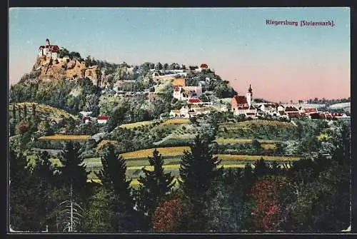 AK Riegersburg /Steiermark, Ortsansicht mit Burg