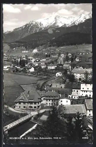 AK Neuberg a. d. Mürz, Ortsansicht gegen Schneealpe