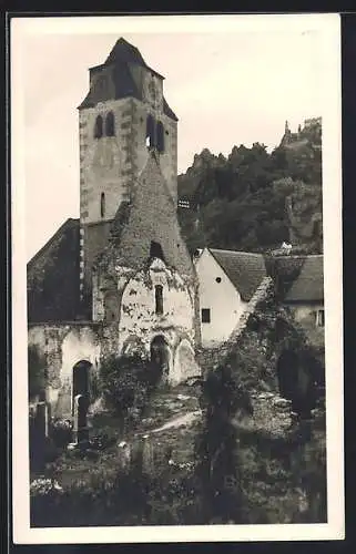 AK Dürnstein /Wachau, Friedhof und Kirchenruine