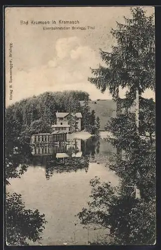 AK Kramsach /Tirol, Bad Krumsee und Bootshaus am See