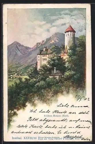 Künstler-AK Reith i. Alpbachtal, Schloss Matzen