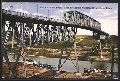 AK Kiel, Prinz-Heinrich-Brücke über den Kaiser-Wilhelm-Kanal