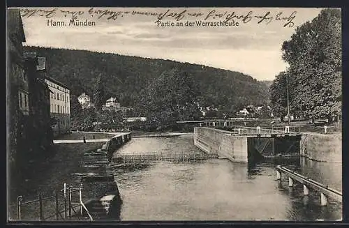 AK Hann. Münden, Partie an der Werraschleuse